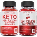 60 Keto Apple Cidru Otet Gumies Avansat pierdere in greutate + 60 Tart Cires Gumies cu extract de seminte de telina