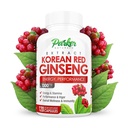 Parker Naturals Coreean Red Ginseng Extract, 1300mg Extract cu ghimbir Root si negru Pepper, 20% ginsenozide Red Panax Ginseng Supliment, 120 Capace