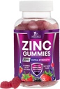 Gume de zinc 50mg - Piele osoasă și suport imunitar Sănătate Gummy & Premium Antioxidant Chewable pentru adulți - Mare absorbție Vegan, Gluten Suplimente de zinc gratuit Vitamina - Tasty Berry Aroma - 60 Gume
