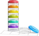 Auvon Stackable Pill Organizator pentru utilizare flexibilă, caz supliment extrem de mare săptămânal cu eficient de umplere design, colorat Pilula cutie 7 zi ușor de urmărit, Pilula container pentru medicamente, vitamine, uleiuri de pește