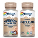 SOLARAY Mushroom Complet și Lions Mane Ciuperci Bundle - 8 supliment de ciuperci Plus Leul organic - Fermentat pentru absorbție îmbunătățită și wellness corp întreg, 60-Day Guarantee, 60 VegCaps Ea.