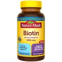 Natura făcut Biotin 2500 mcg Putere suplimentară, Suplimente de biotină Suport sănătos păr piele & unghii, 150 Softgels, 150 zile de aprovizionare