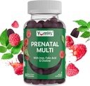 Gume prenatale YumVs pentru femei - Vitamine prenatale pentru femei cu acid folic, fier și colină - Vitamine de sarcină vegetariană și kosher - Femei Multivitamine prenatale cu A C D3 E B6 B12 (conte 60)