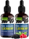Organic Elderberry Syrup, 60 Day Supply, Black Liquid Drops for Immune Support, Sambucus Elderberry Syrup - Picături de extract lichid pentru copii și adulți - Extra Putere (2 ambalaj)