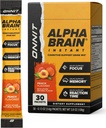 ONIT Alpha Brain Instant Peach Flavor - Nootropic Brain Booster Memory Supplement - for Focus, Energy & Clarity - Alpha GPC Choline, Cats Claw, L-Theanine, Bacopa - 30ct