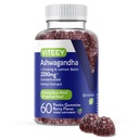 Viteey Ashwagandha Gummies cu Ginseng & Lemon Balm - Mood, Calm & Stressupport Ashwagandha Suplimente - Vegan, Gluten-Free - 60 Conte