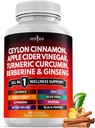 Ceylon Scorțișoară, Turmeric, Oțet de cidru de mere, Ginseng, Aloe Vera, Berberine Plus Banaba, Root Ginger - 60 Conte