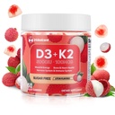 Vitamina D3 K2 Gummies w/Magnesium Zahar Free - 60 Conte 