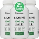L Lysine 1000mg L PRISTINE (3 ambalaj) Lip & Gum Sănătate esenţială Amino Acid Imunity Supplement Capsule - 180 zile de aprovizionare Muscle & Tesut Suport - Colagen Production - Vegan Gluten Free Non OMG