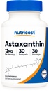 Nutricost Astaxantină 12mg, 30 Softgels - non-GMO și gluten gratuit