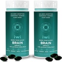 iwi life Brain Omega-3, 120 Softgels (60 Servings), Vegan planta-Based Algae Omega-3 cu EPA + DHA, Focus, Memorie și Mood Supplement Dietary Supplement, Krill & Fish Oil Alternative, No Fishy Aftergust