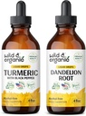 Tinctură sălbatică și organică de turmeric 4 fl oz & Dandelion Root Tincture 4 fl oz