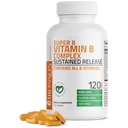 Bronson Super B Vitamina B Complex susţinut de eliberare lentă (Vitamina B1, B2, B3, B6, B9 - Acid folic, B12) Conţine toate vitaminele B 120 comprimate