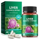 Ficat Cleanse Detoxifiere & Reparatii - Sanatate Liver Supplement Herbal Supplement with Milk Thistle, Burdock, Curcumin Turmeric, Dandelion,and More - 60 Vegan lichid Fito-Caps