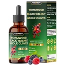 10in1 Wormwood Tincture - Black Walnut, Whole Cloves, Reishi Mushroom & 4 More - Wormwood Liquid Drops - 1 FL OZ pentru 2 luni de aprovizionare - Berry Mix Flavor
