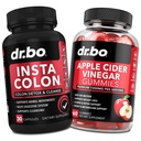 Colon Cleanser Detoxifiere & ACV Apple Cidru Otet Gummies - 15 zile Colon Cleanse pastile Poop Flush & ACV Gummies Suplimente - Suplimente de mișcare Bowel pentru suport intestinal stomac balonare Gut