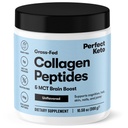 Keto Colagen Peptide Perfecte Pulbere de proteine cu ulei MCT, Colagen hidrolizat, Tip I & III Supliment, Gluten gratuit, Grass Fed, Carb scăzut, Keto Coffee Creamer, Colagen pentru femei și bărbați, Neflavorat