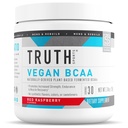 Adevarat Nutritie Vegan BCAA Powder- 2:1:1 Raport natural BCAAs Aminoacidi Pulbere pentru energie, Constructie musculara, Post Antrenament Recuperare bautura pentru Recuperare Musculare (Red Raspberry, 30 Serviri)