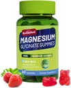 Magnesium Glycinate Gummies 500mg with L-Threonate 300mg - Sugar-Free Magnesium Potassium Supplement with Vitamin D, B6, CoQ10 - Strawberry Flavored - 60 Gummies