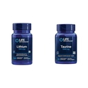 Life Extensie Litiu 1000 mcg şi Taurină 1000 mg - Brain Health, Anti-Aging, Longevity, Memory, Cognition, Mood, Heart, Ficat, Muscle and Exercice Support - 100 Conte