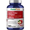 NusaPure Apple Cidru Complex Otegar 1500 mg 180 Veg Caps Potrivit pentru vegetarieni și Vegas, Non-GMO
