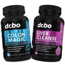 Colon Cleanser Detoxifiere & Ficat Curățenie - 15 zile Colon Cleanse Pastile Probiotice și hepatice Detoxifiere Supplement Milk Thistle Dandelion - Bowel Mișcări Suplimente pentru stomac intestinal balonare Gut
