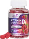 Vitamina D3 Gumies 5000 UI (125 mcg) - Triple Putere Osoasa si Immune de sprijin, Vitamina D Gummy Supliment alimentar, Natura Berry D Suplimentul de vitamine, Aroma de zmeura, Non-GMO - 60 Gume