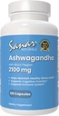 Sanar Naturals Ashwagandha 2,100 mg - Stressse & Mood Supplement - Promovează focus şi susţinut energie, Ashwaghanda pulbere şi root extract Blend cu Pepper negru - non-GMO, 120 capsule