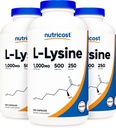 Nutricost L-Lysine 500 mg (1000 mg Serving), 500 capsule (3 flacoane)