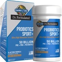 Gradina de viata Dr Formulated Sport Probiotice Supliment digestiv, Prebiotice organice pentru femei si barbati sportivi, Studiat clinic Curcumin Turmeric, 50 Miliarde CFU, Sanatate gutoasa, Acidophilus, 30ct