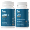 Dr. Tobias Omega 3 Oil & Lung Health Suplimente pentru inima, Brain & Immune Support, Lung Cleanse & Detox Formula pentru Bronchial & Respirator System, 60 Capsule