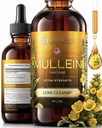 Mullein Leaf Extract pentru Lung Curățenie și Sănătate - Mullein Drops Made in USA - Lung Supplement - Suport respirator pentru plante - Mullein Extract Tincture 4 Fl Oz
