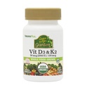 Naturas Plus Sursa de Life Garden Vitamina D3 & K2-60 Capsule Vegane - Promoveaza suport osos, Functie imunitara, Sanatate cardiovasculara si echilibru de dispozitie - Vegan, Gluten gratuit - 60 Serviri