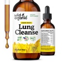 Wild & Organic Lung Cleanse Tincture - Mullein Leaf Extract pentru Plămâni - Herbal Detox Suplimente - Vegan, Drops Mullein fără zahăr și alcool - 2 fl oz