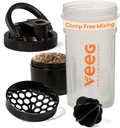 Veeg Shaker Sticle pentru amestecuri de proteine, Proteine Shake Sticla cu bila de amestecare, tulpina, compartiment de depozitare. 24 oz sala de sport shaker sticla, Flip Top Lid, Carry Handle. BPA-free, Leak-proof, Dishwasher Safe.