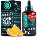 VEGAN Vitamina B12 Picături lichide - Fast-Acționare B12 Sublingual 5000 mcg Supliment metilcobalamină - Energie, Memorie și suport de mood - Putere mare One-Dropper pe zi - Aroma naturală Citrus - 2oz