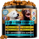 Vitamine ochi pentru câini - Dog Vision Supliment pentru Tear Stains, Dog Eye Care, Immune Support - Vitamina С, Morcov, Ulei de pește, Lutein - 180 Soft Chews cu aroma de rață - pentru toate Rasele și vârstele