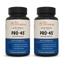 Live Conscious PRO45: Formula probiotică, 45 miliarde CFU, 11 tulpini cuprinzătoare. Dairy Free. Promovează sănătatea imună şi digestivă. 60 Capsule (2- Pachet)
