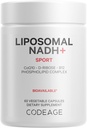 Codaj Liposomal NADH+ Supliment - NADH, vitamina B12, D-Riboză ca Riboză Bioenergie, CoQ10-2-Livrare lunară - Livrare lipozomală - β-Nicotinamidă Adenină Dinucleotidă pastile - Non-GMO - 60 capsule