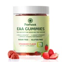 EAA Gummies 120 Gummies (Strawberry), Aminoacidi esențiali - toate 9 Aminos esențiale (EAA) și toate Aminos ramurid-chain (BCAAs), Non-GMO, Gluten Free, Vegetarian Friendly