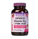 Bluebonnet Nutrition Earth Sweet Vitamina B12 1000 mcg & Acid folic 400mcg Brain Health & Energy* Vitamine pentru femei si barbati - Vegan, Gluten-Free Raspberry B 12 Vitamina - 180 Tablete masticabile