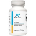 XYMOGEN D3 5000 - Vitamină biodisponibilă D3 5000 UI (125 mcg) - Supliment de vitamina D de înaltă potenţă pentru a sprijini sănătatea imună, sănătatea osoasă + cardiacă (180 Softgels)