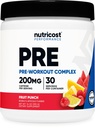 Nutricost Pre-Working Complex Powder (30 Servings, Fruit Punch) - cu Beta-Alanină, Taurine & Amino Acids