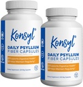Capsulele Konsyl Daily Psyllium Fiber - Contine 1500 mg de Psyllium Psyllium Husk Powder per Serving - Suporturi Digestive Health and Weight Management Scopuri+ (2 Pack - 200 Conte Fiecare)