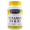 Origini sănătoase Vitamina D3 & K2 - Vitamina D3, 50 mcg - Vitamina K2, 200 mcg - Suplimente Easyly Absorbable Vitamina D & Vitamina K - Suplimente non-GMO & Gluten-Free - 60 Softgels