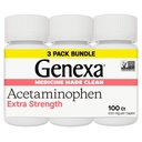 Genexa Clean Acetaminofen 500mg Extra Putere, Dye gratuit durere Reliever Reducator febră, 0% Aditivi artificiali, Pain Medicine pentru adulți, Relieves Dureri de cap, Backage, Minor Artrite Pain, 300 comprimate
