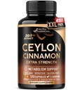 Capsule cu scorțișoară Ceylon - Putere suplimentară - Energie, suport cardiac și metabolic - pentru bărbați și femei - Extract natural pur 20:1 Supliment - Produs în Statele Unite ale Americii - fără OMG-uri și gluten, 120 capsule, 4 luni de aprovizionare