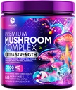 Pudră supliment ciuperci 2200 mg - 11 în 1 Complex de praf de formulă cu Lions organice Mane, Reishi, Cordyceps, Chaga, Turcia Tail Mushroom Extras Supliment pentru Memory & Brain Support - 60 Serviri