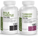 Bronson Curcumin Turmeric cu suport comun BioPerine de mare potenta + Milk Thistle 1000mg Silymarin Marianum & Dandelion Root
