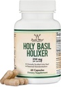 Capsulele de Basil Sfânt Tulsi (Flora Holixer) - Singurul extract de frunze de basil studiat clinic (Clinic arătat rezultate după 60 de zile de utilizare) pentru stare de spirit și relaxare de lemn dublu